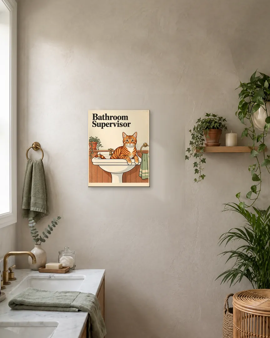 Image réalisée avec l’IA : le même mur avec la toile de 16 × 20 po