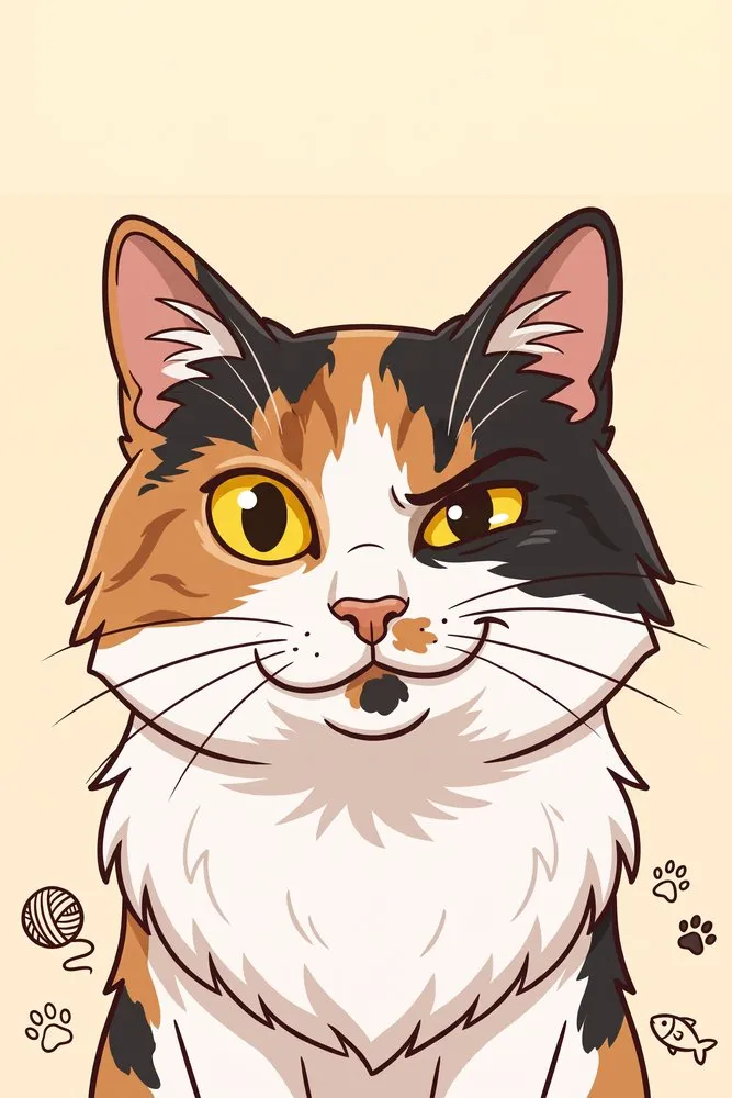 Bande dessinée: un exemple de couverture dans ce style, peinte d’après la photo d’un chat modèle